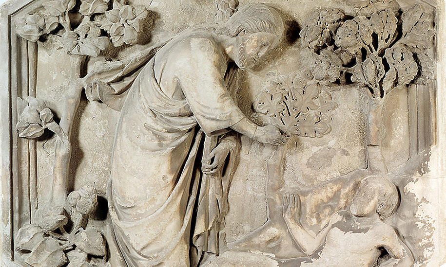 Andrea Pisano, Creazione di Adamo, formella del Campanile, Museo dell'Opera del Duomo