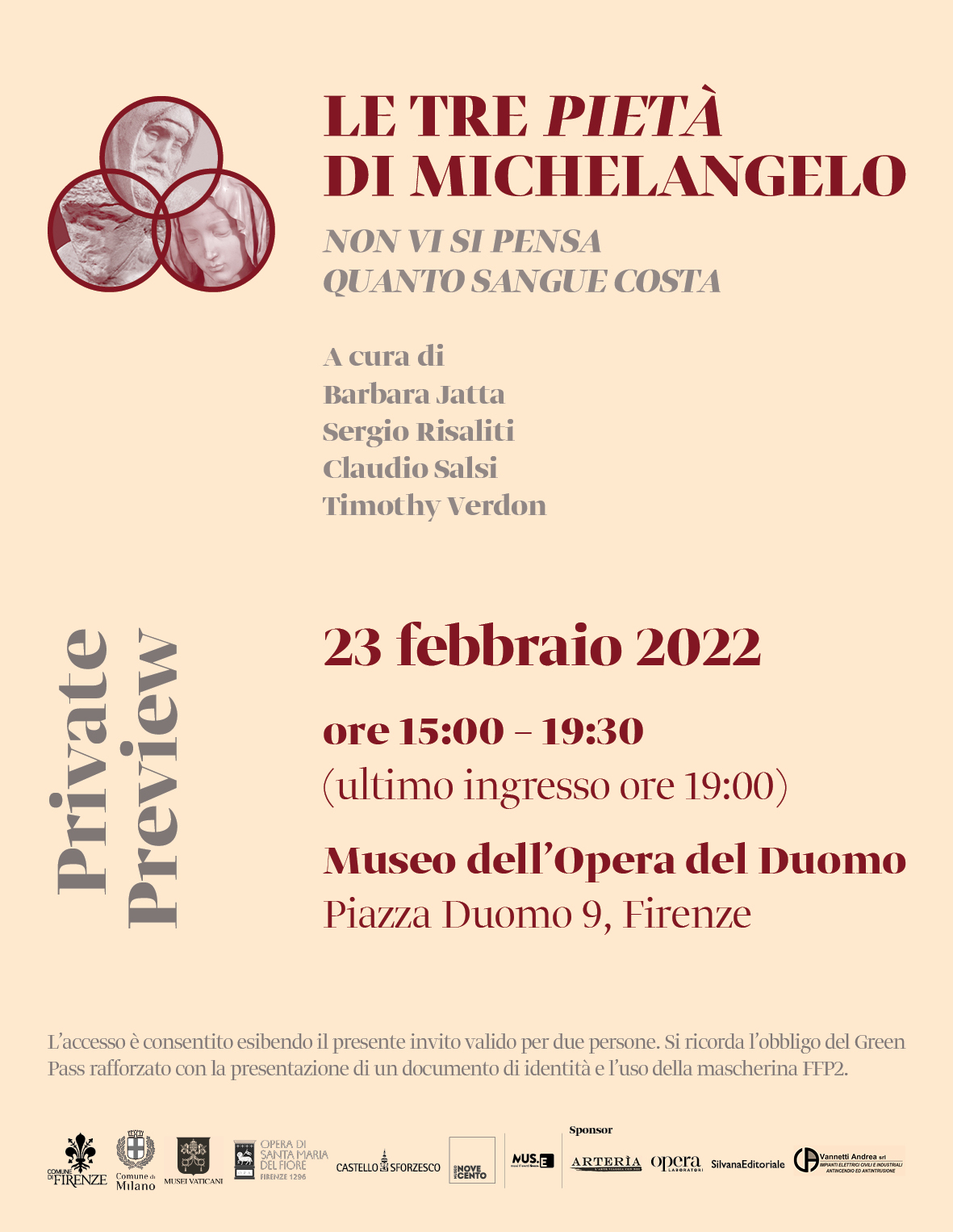 invito_Private Preview__Tre Pietà Michelangelo