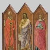Pittore fiorentino, Trittico con i santi Zanobi, Giovanni Battista e Reparata