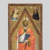 Jacopo di Cione (attr.), San Zanobi e Annunciazione con donatore